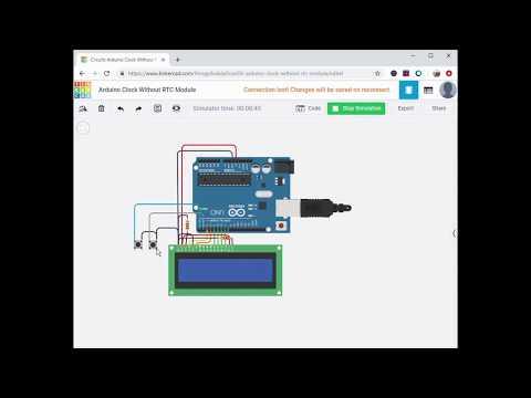 Arduino Digital Clock With Tinkercad - Make Arduino Clock Without RTC Real Time Clock Module on LCD