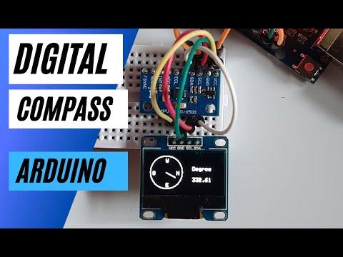 Arduino Digital Compass using MPU9250 Magnetometer