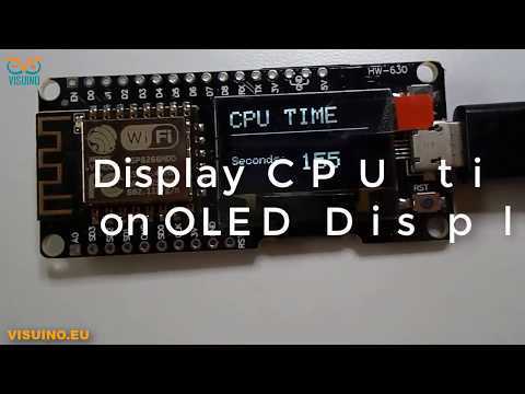 Arduino Display CPU time using Visuino and ESP Wemos D1 OLED