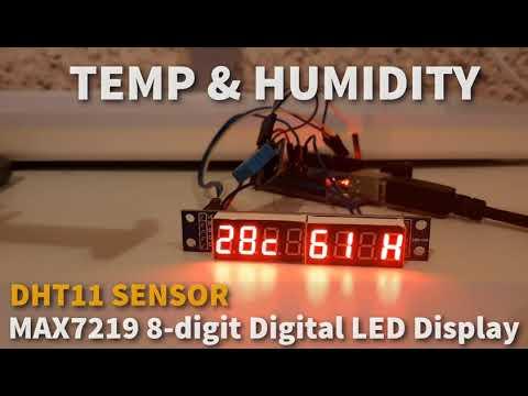 Arduino Display Temperature &amp;amp; Humidity on MAX7219 8-digit LED Display Using DHT11