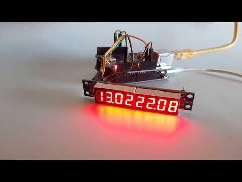 Arduino Ethernet Shield &amp; MAX7219 8-digit LED Display - Get Time and Date From the Internet