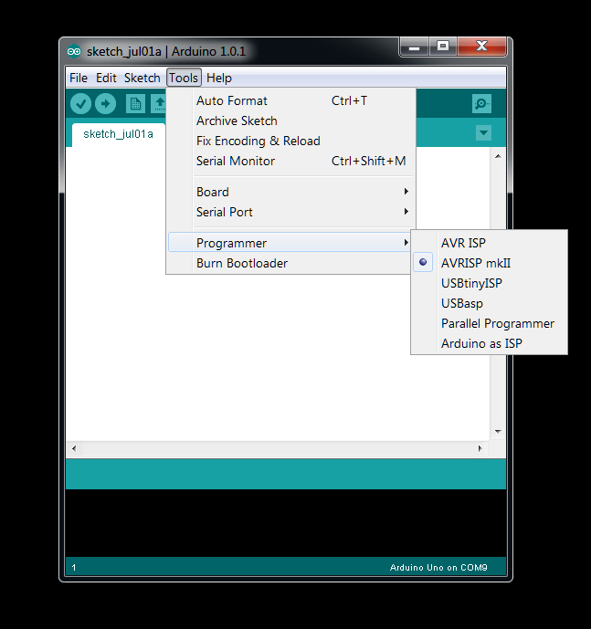 Arduino IDE Software Showing Programmer Being Selected.png