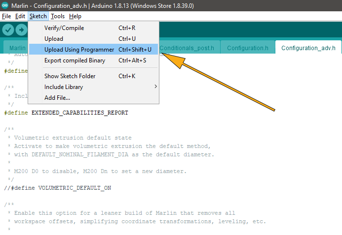 Arduino IDE upload using programmer.png