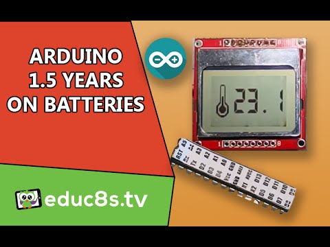 Arduino Project: Over one year on batteries Temperature monitor with DS18B20 Nokia 5110