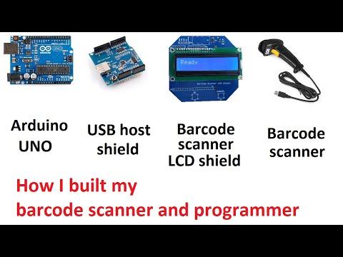 Arduino UNO Barcode scanner and programmer with 16x2 LCD display