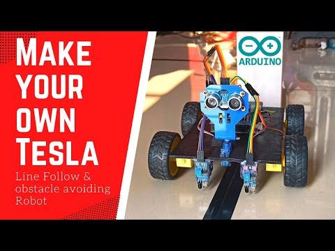 Arduino obstacle avoidance line follower robot projects 2021