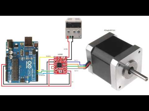 Arduino using a A4988 board to control a stepper motor