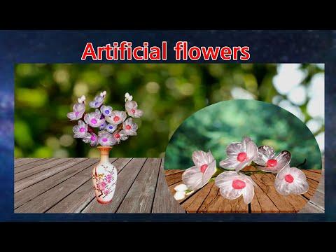 Artificial flowers from plastic cover #homemakerscorner