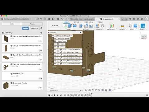 Autodesk Fusion 360 - proceso de ensamblaje de la cara &quot;D&quot;