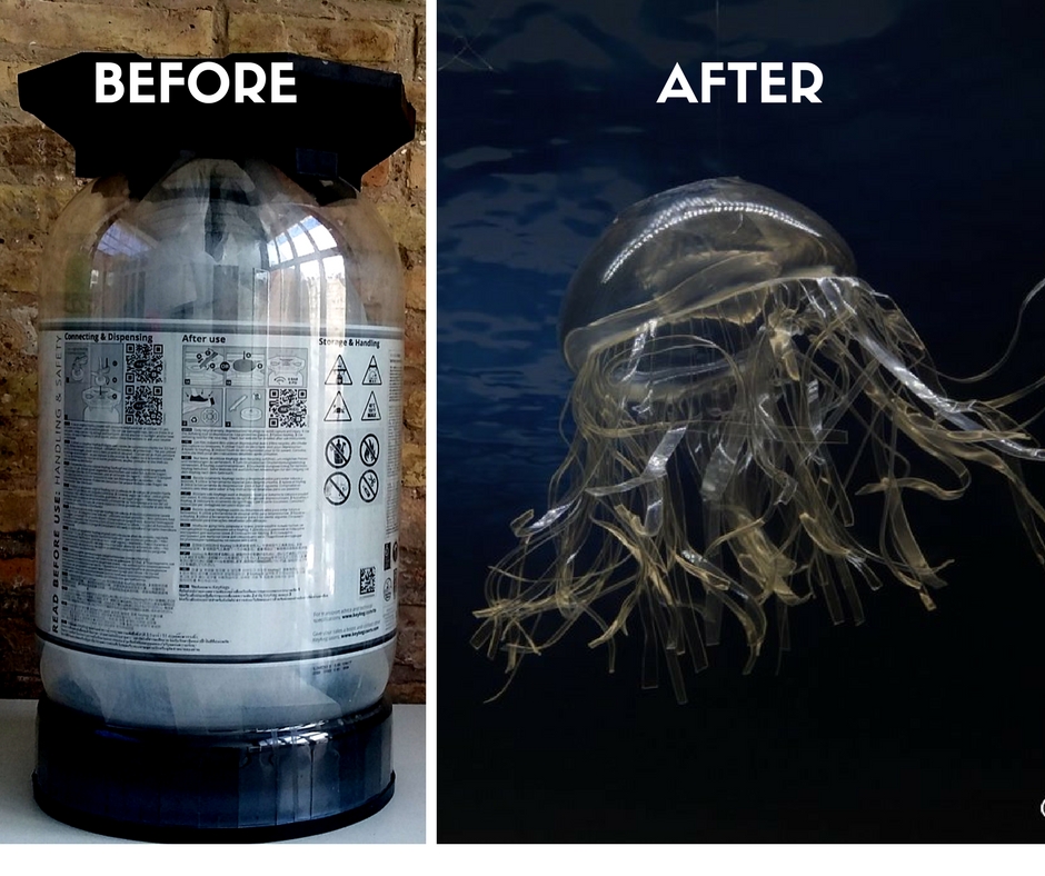 BEFORE AND AFTER JELLYFISH OUT OF RECYCLED PLASTIC KEG BARREL (2).jpg