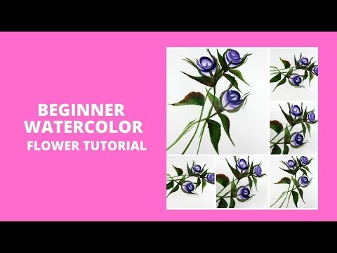 BEGINNER WATERCOLOR FLOWER TUTORIAL | How to Paint | Easy | Aressa1 | 2020