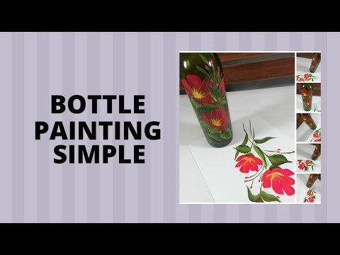 BOTTLE PAINTING SIMPLE | Painting Easy Flowers on Glass | Relaxing | Aressa1 | 2020