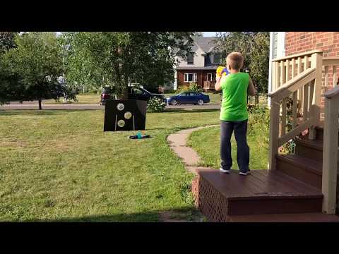 Backyard Nerf Gun Obstacle Course Run