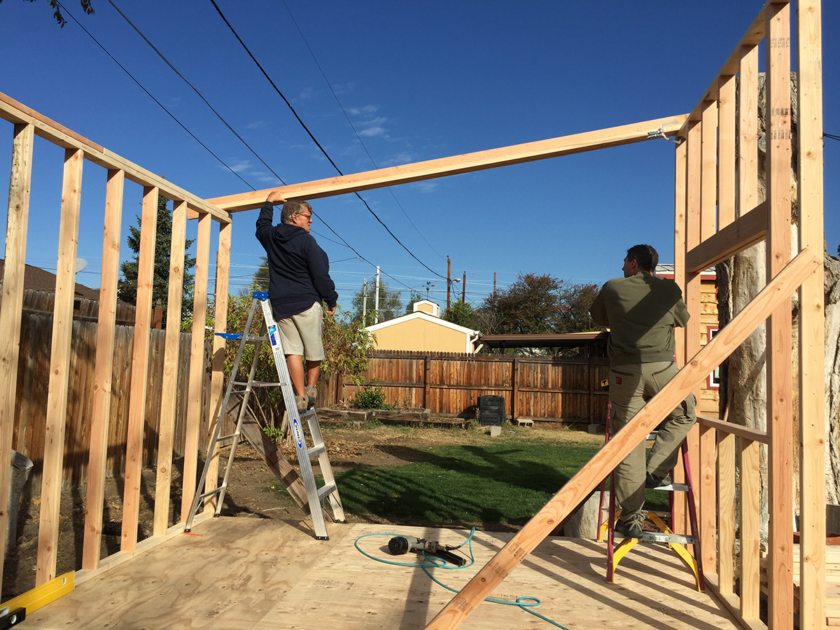 Backyard art studio roof rafters.jpg