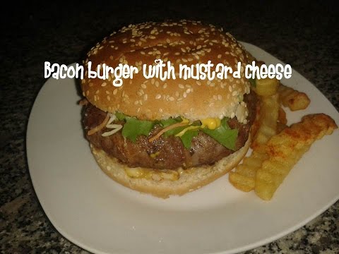 Bacon burger with mustard cheese recipe