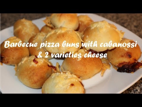 Barbecue pizza buns with cabanossi &amp;amp; 2 varieties cheese recipe