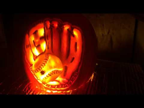 Baseball Glove and Ball Pumpkin carving