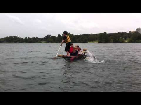 Bicycle-powered paddle boat