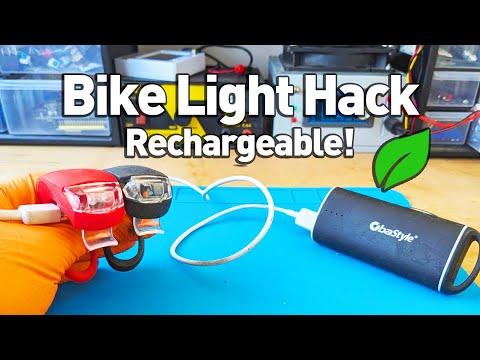 Bike light hack - Make it rechargeable with an old power bank!