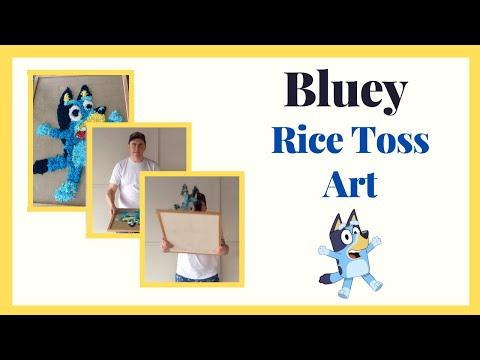 Bluey Rice Toss Art ...and How to Make Coloured Rice