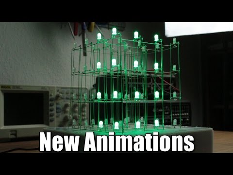 Build your own 4x4x4 RGB LED Cube Part 4: new animations