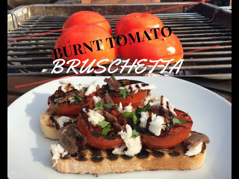 Burnt Tomato Bruschetta (with mozzarella &amp;amp; anchovy)