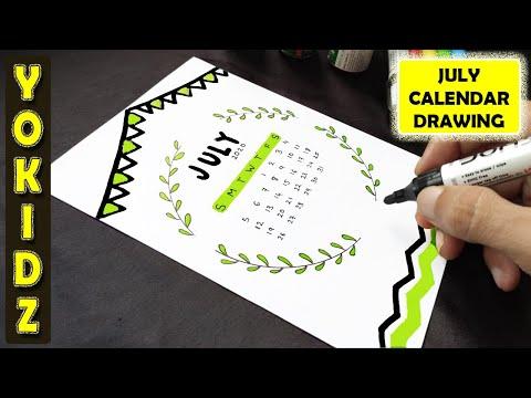 CALENDAR DRAWING EASY, JULY 2020 CALENDAR, HOW TO DRAW CALENDAR 2020