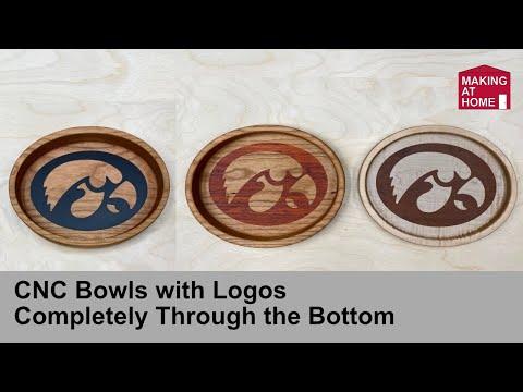 CNC Bowls or Trays with Logos Completely Through the Bottom