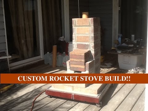 CUSTOM RUSTIC  ROCKET STOVE BUILD!! Start to Finish