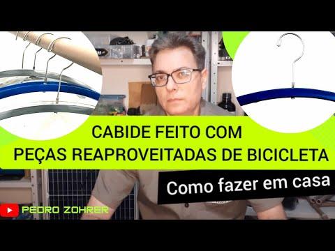 Cabide feito com roda usada de bicicleta