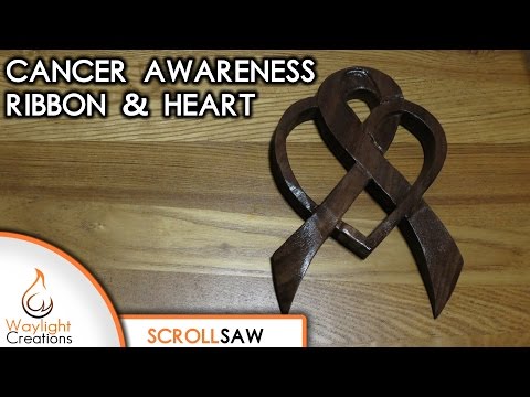 Cancer Awareness Ribbon &amp;amp; Heart Scroll Saw Pattern