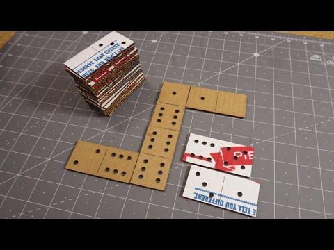 Cardboard Dominoes from a Domino's Pizza Box