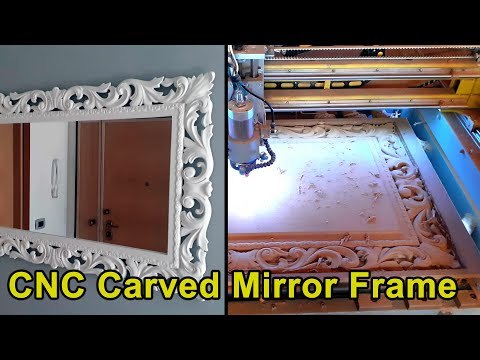 Carved mirror frame with self-made CNC