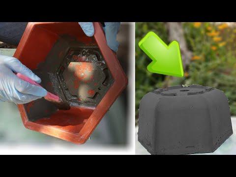 Casting Cement pots from plastic pots #2 | DIY Cement Art