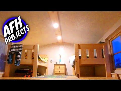 Cheap Tiny House on wheels build #13 - Installing DIY LED lighting panel for loft ceiling