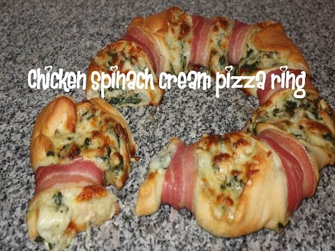 Chicken spinach cream pizza ring recipe