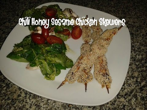 Chili Honey Sesame Chicken Skewers recipe