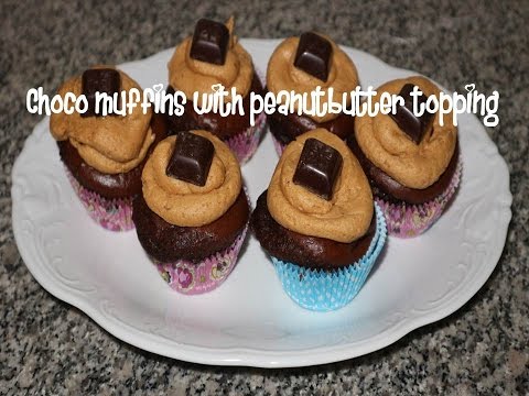 Choco muffins with peanutbutter topping recipe