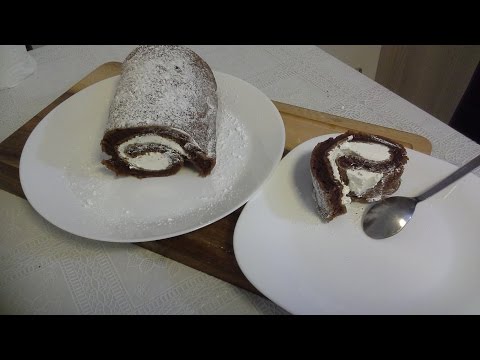 Chocolate swiss roll cake