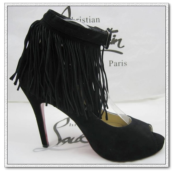 Christian Louboutin Black Suede Tina Fringe Sandals 3.jpg