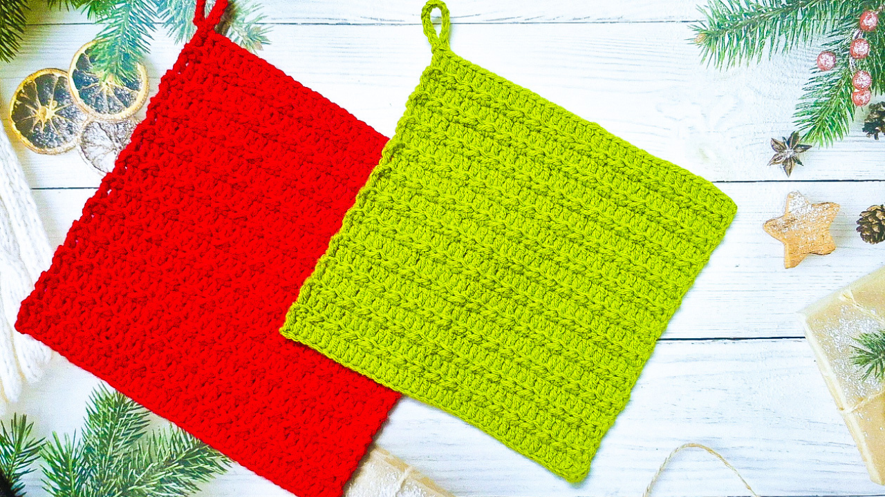 Christmas Holiday Crochet Square Potholder.png