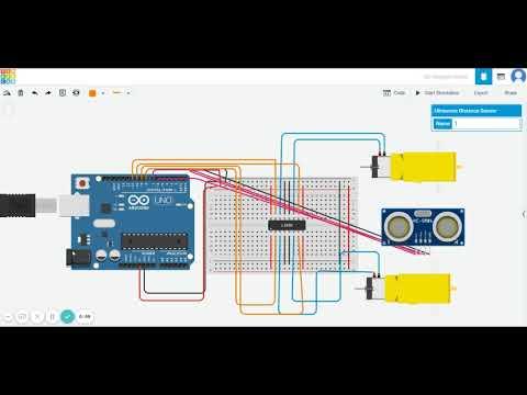 Circuit design of My second robotics project Tinkercad