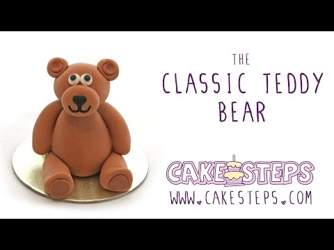 Classic Teddy cake topper tutorial with fondant/icing.