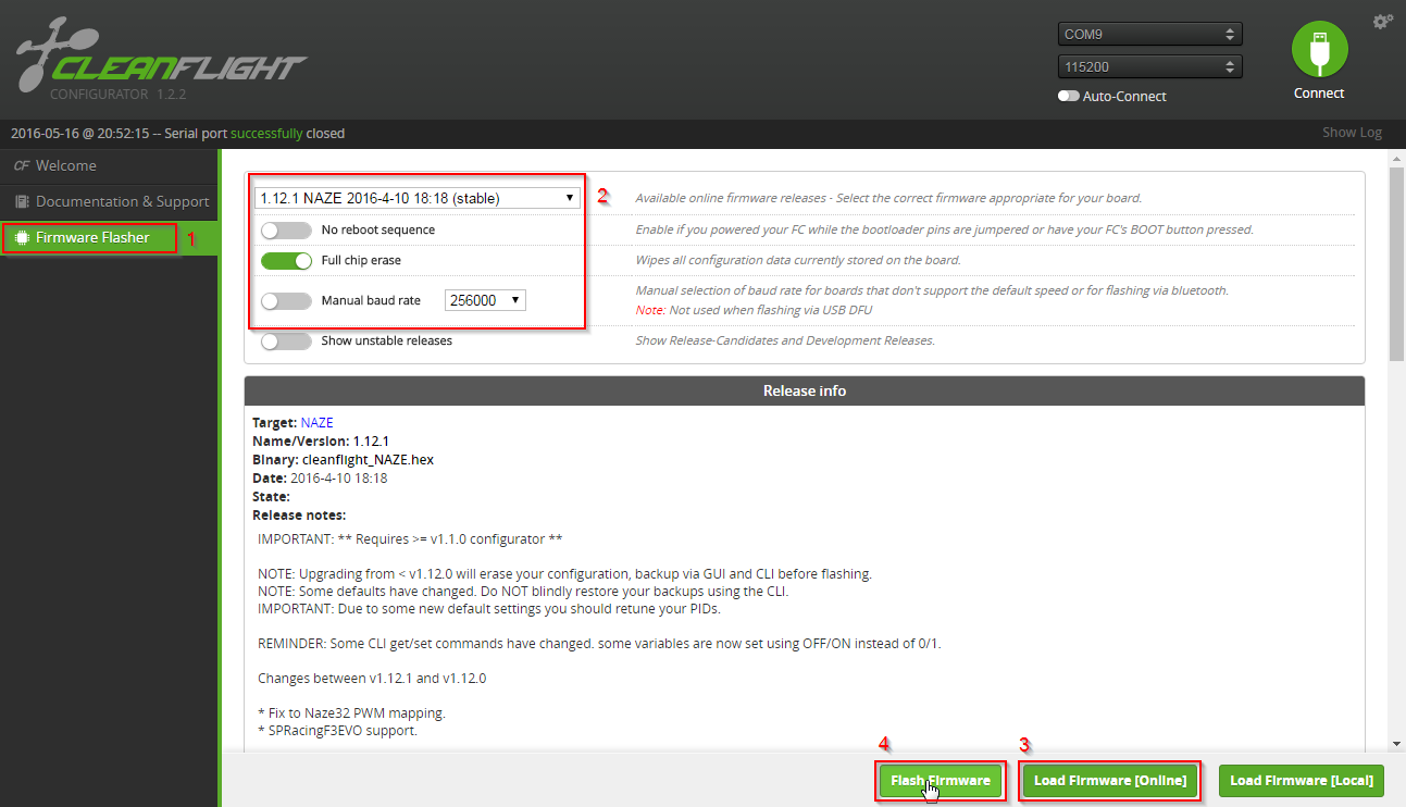 Cleanflight - Configurator - Flashing.png