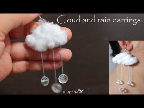 Cloud and rain earrings: How to make