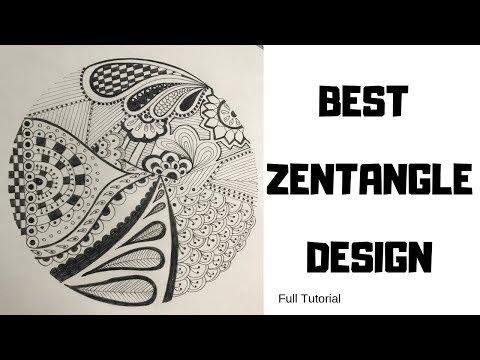 Complex Doodle Zentangle Art Design For Beginners, Easy Tutorial Drawing Step By Step How To Draw