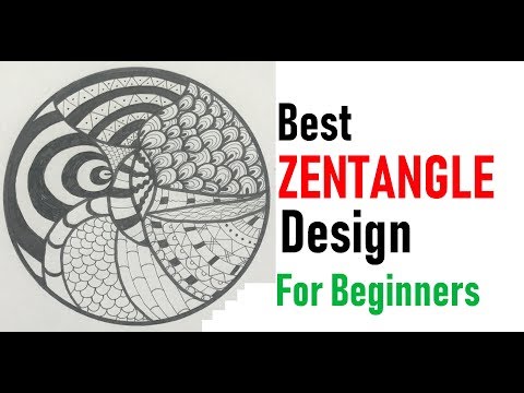 Complex Doodle Zentangle Art Design For Beginners, Easy Tutorial Drawing Step By Step How To Draw