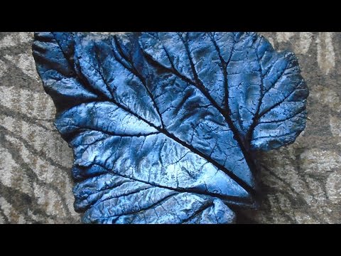 Concrete Leaf Painting - Natural Blue Style