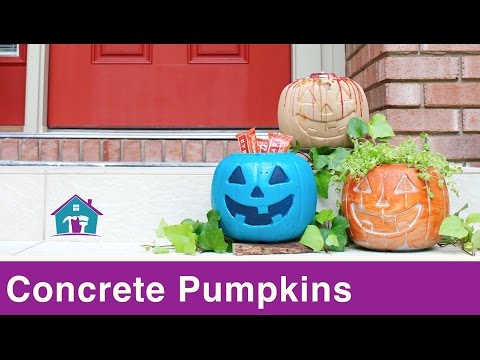 Concrete Pumpkin for Fall Decor