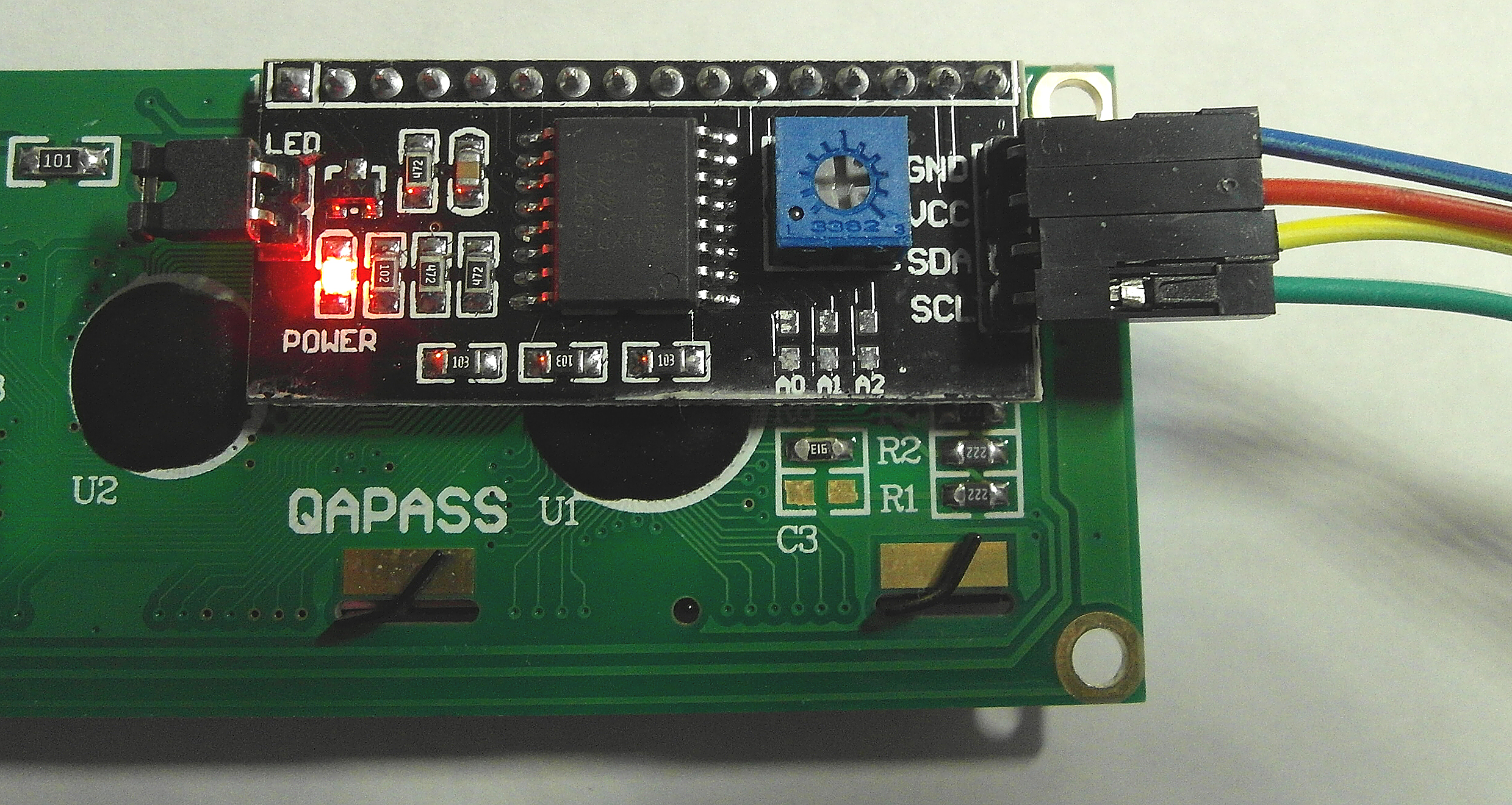 Connections to I2C 1602.JPG